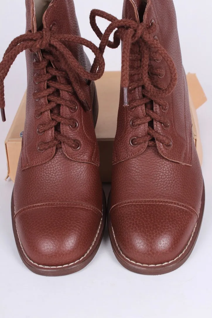 1940s Women's Military Boots - Brown - Robbie
