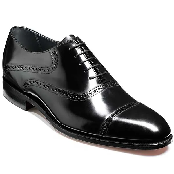 40% OFF BARKER Wilton Shoes - Mens Oxford Brogues - Black Polish Size UK 11