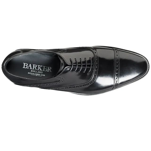 40% OFF BARKER Wilton Shoes - Mens Oxford Brogues - Black Polish Size UK 11