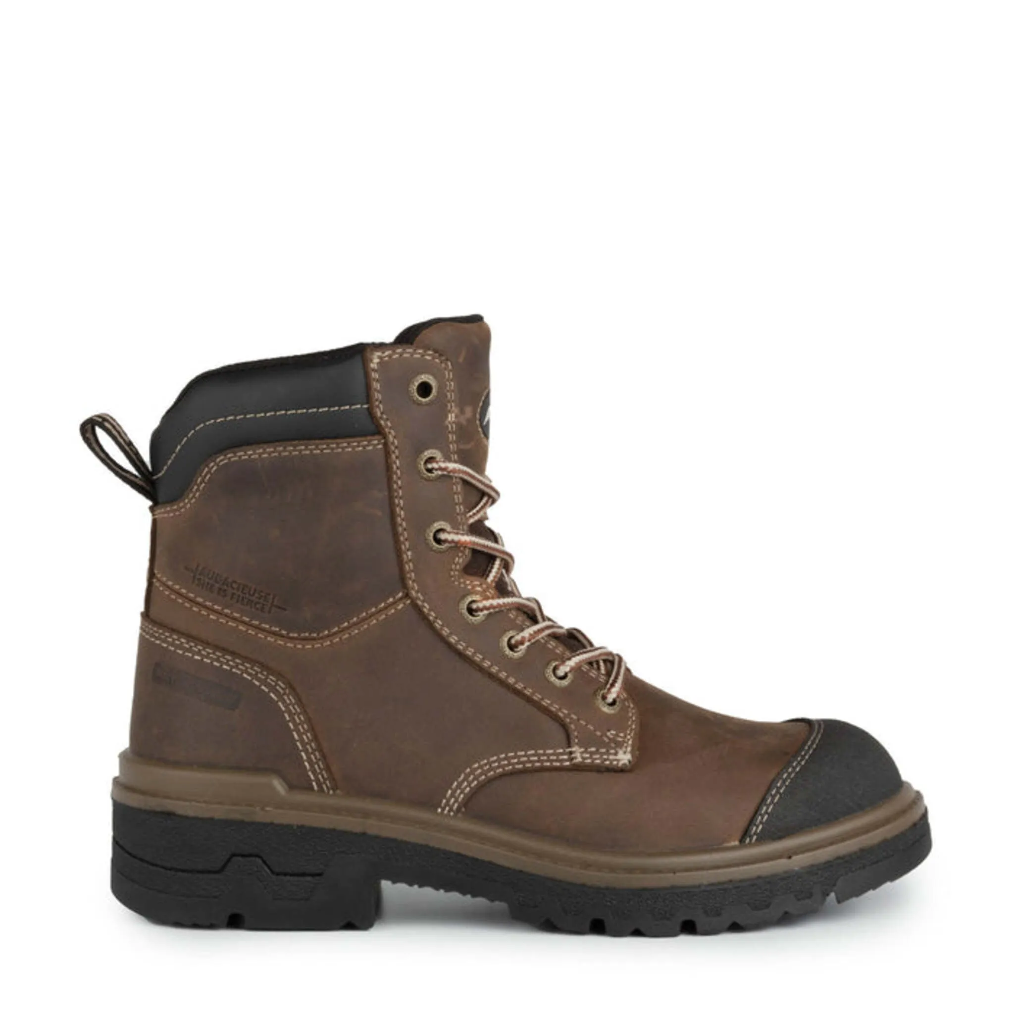 Acton Women's Safety Work Boots Fierce - 8" Waterproof Leather, Steel Toe, Puncture-Resistant, Anti-Slip, Breathable, Dual Density Sole | Sizes 5-11