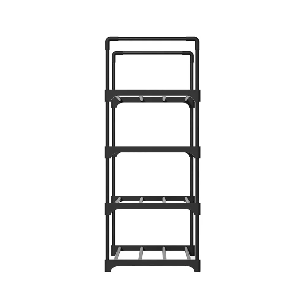 Artiss Shoe Rack Cabinet Stackable 4-tier 12 Pairs Black