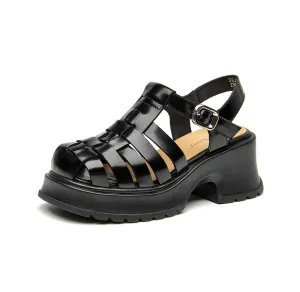 BeauToday Closed Toe Gladiator Fisherman Sandals with Platform Heels