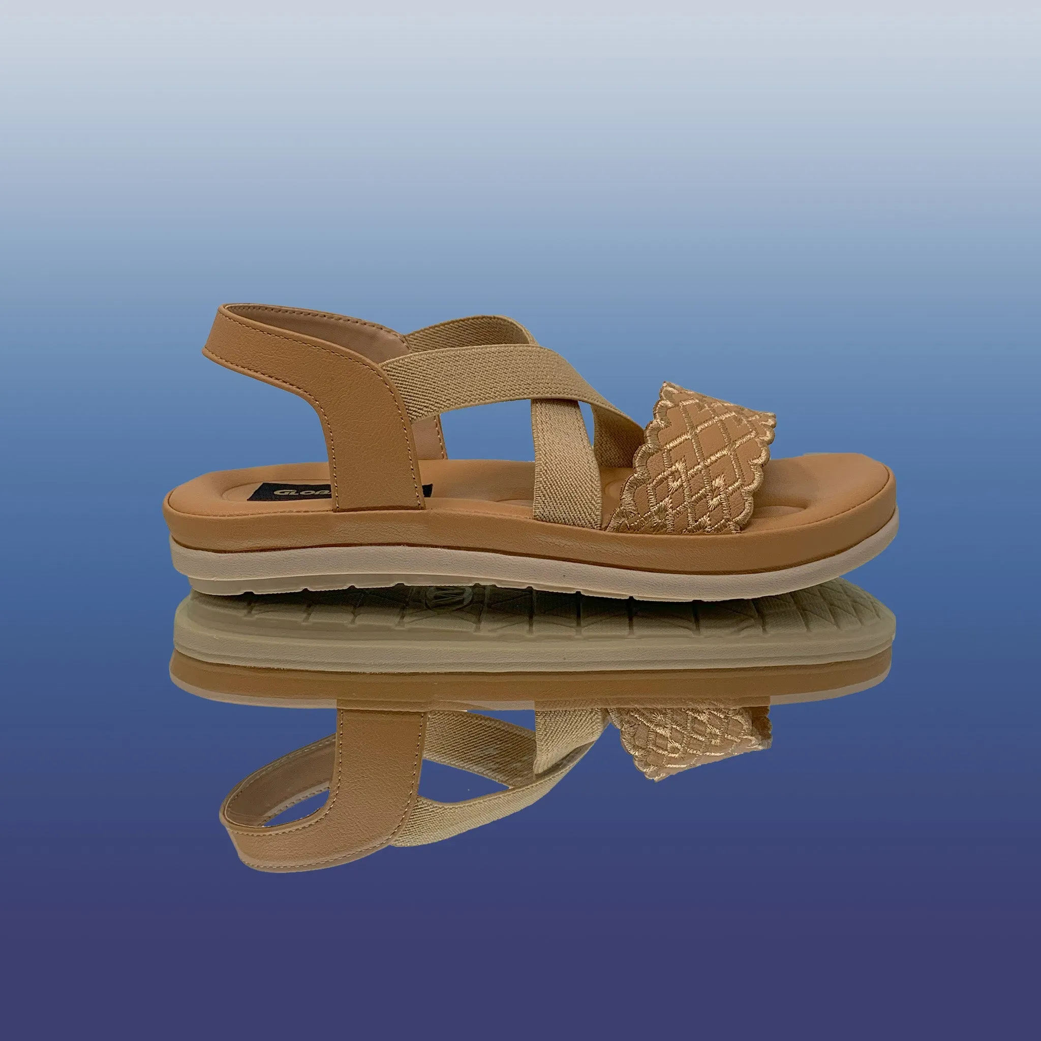 Beige Cross-Strap Sandals