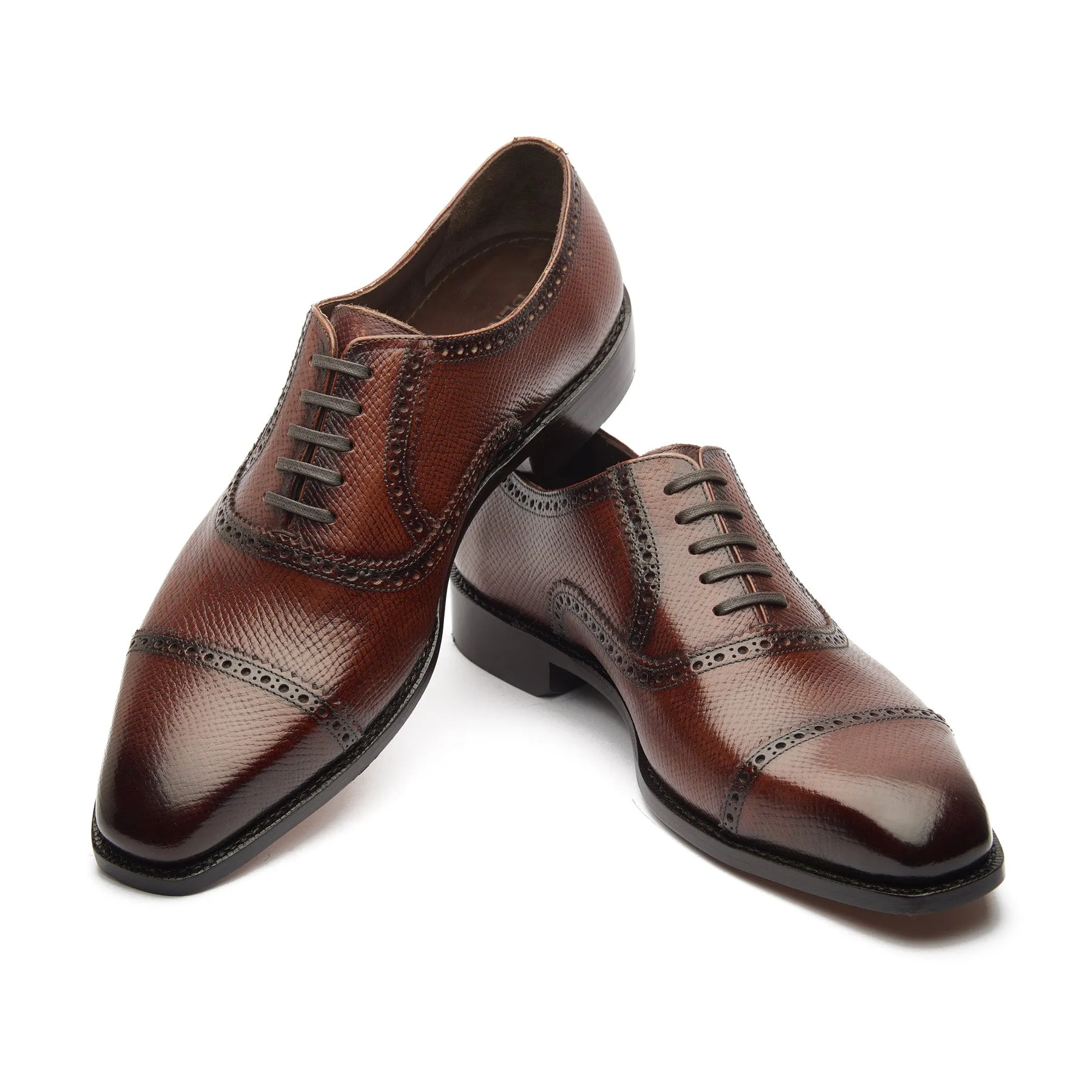 Bemer-X, Quarter Brogue Oxford - Horween Hatch-grain | Hand Welted Contemporary Classics