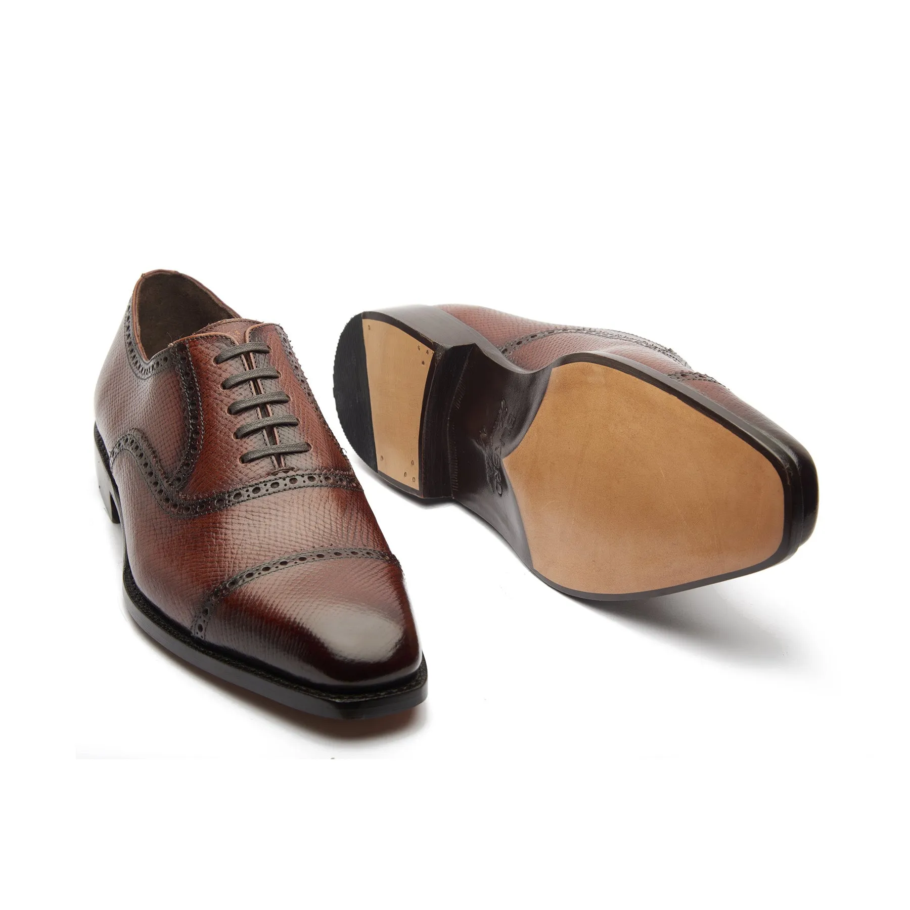 Bemer-X, Quarter Brogue Oxford - Horween Hatch-grain | Hand Welted Contemporary Classics