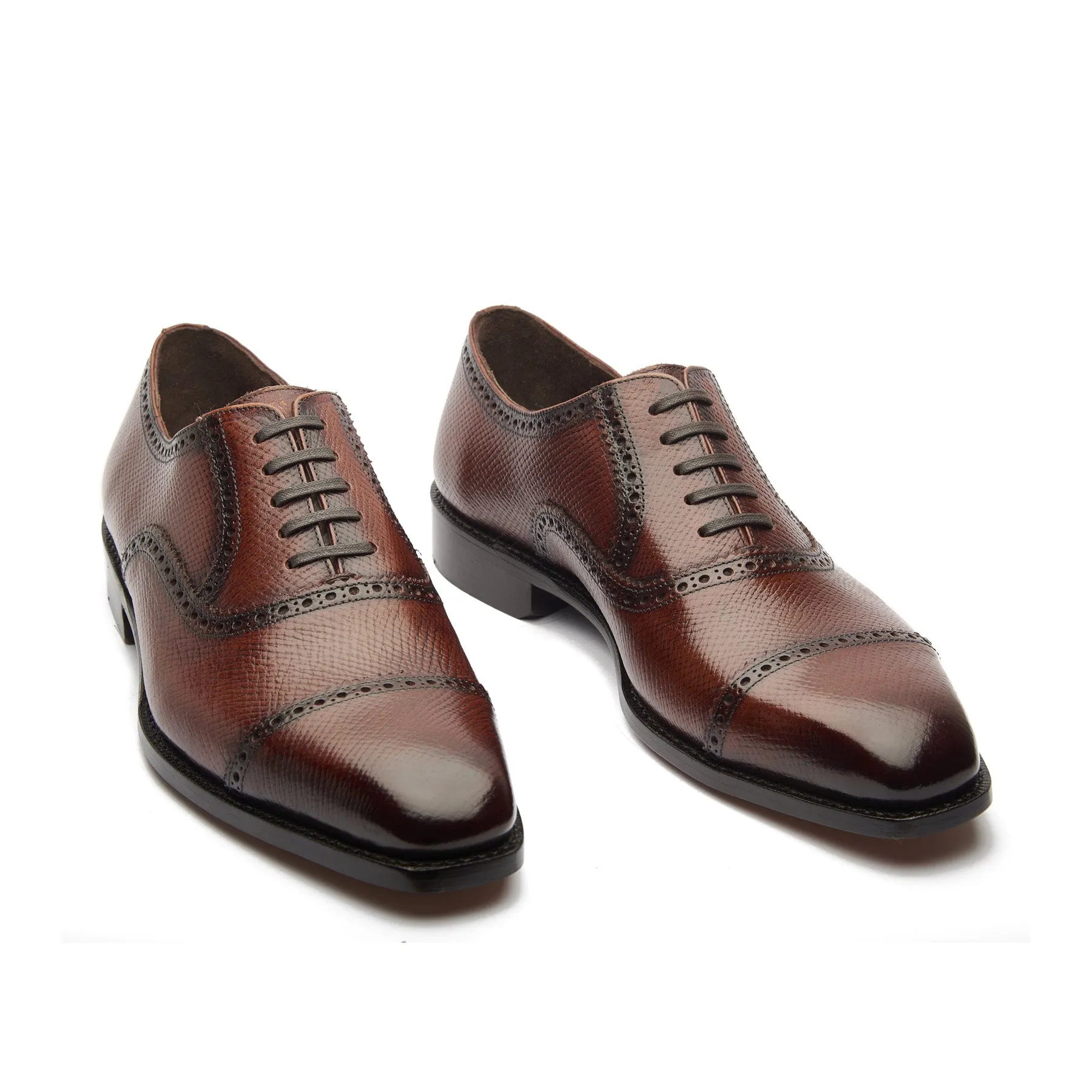 Bemer-X, Quarter Brogue Oxford - Horween Hatch-grain | Hand Welted Contemporary Classics