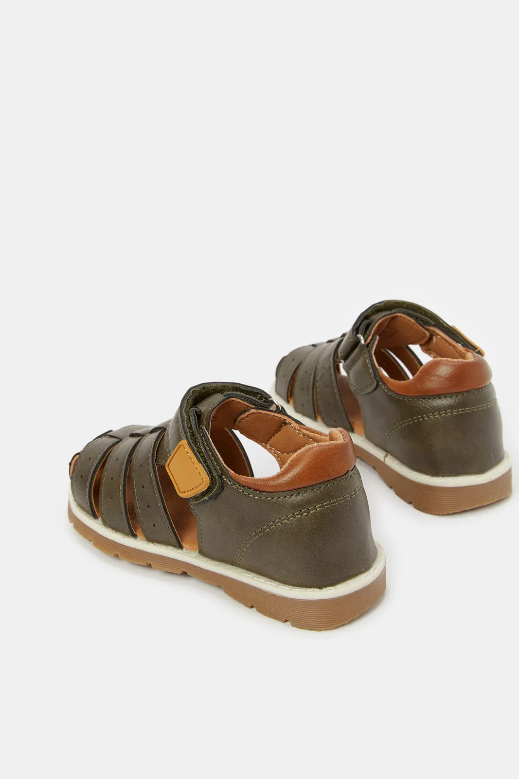 Boys Brown Velcro Fisherman Sandal