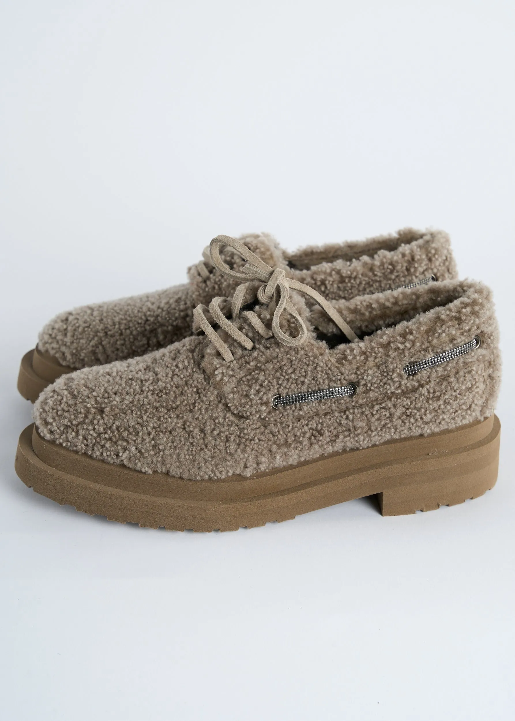BRUNELLO CUCCINELLI shearling brogues
