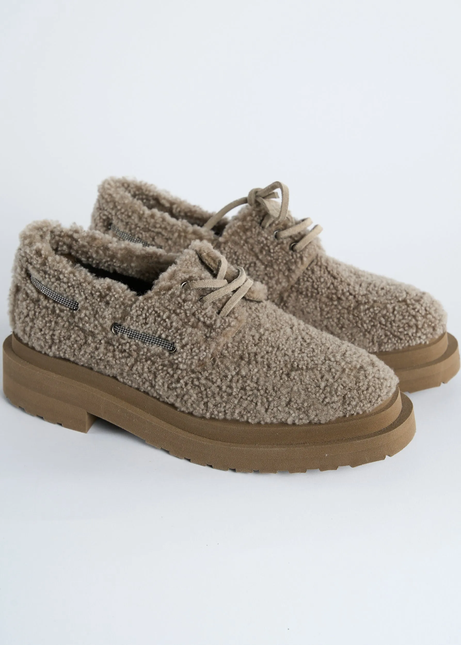 BRUNELLO CUCCINELLI shearling brogues