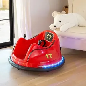 Electric Bumper Car with 360° Spin, LED Lights & Parental Remote Control Red