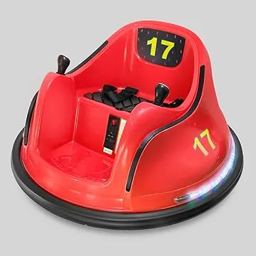 Electric Bumper Car with 360° Spin, LED Lights & Parental Remote Control Red