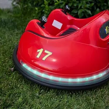 Electric Bumper Car with 360° Spin, LED Lights & Parental Remote Control Red