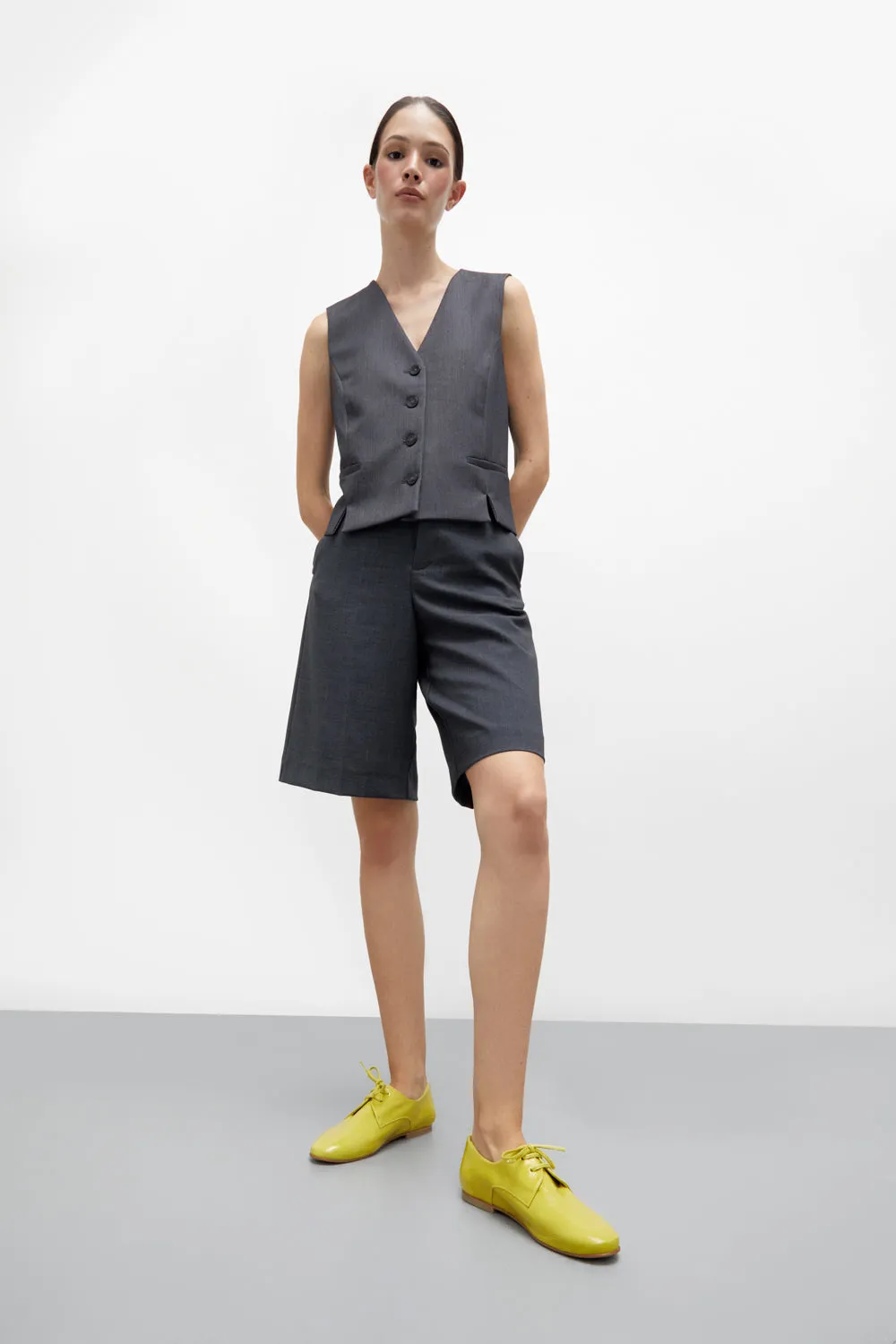 Emma Oxford Flats in Lime Patent Leather