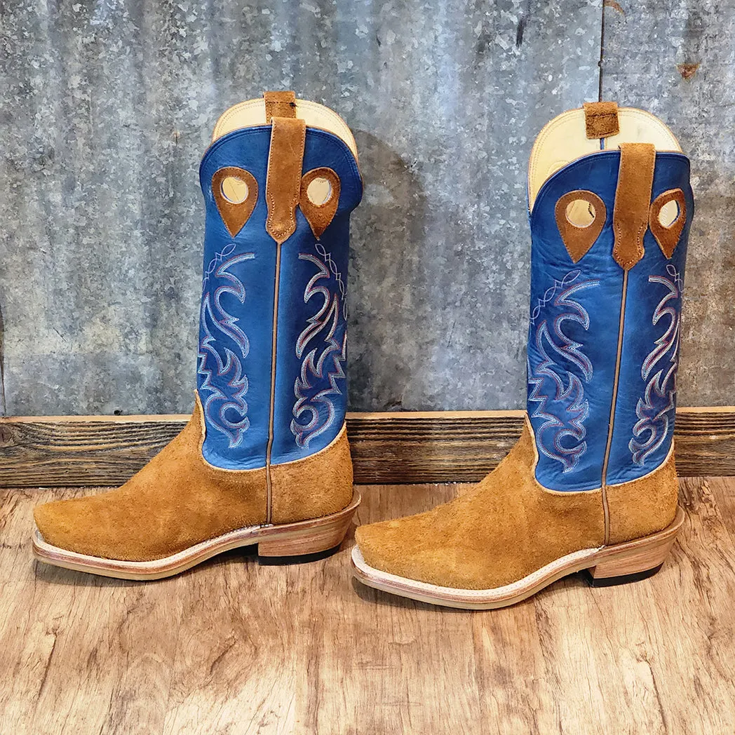 Fenoglio Brown Roughout Sky Blue Boots