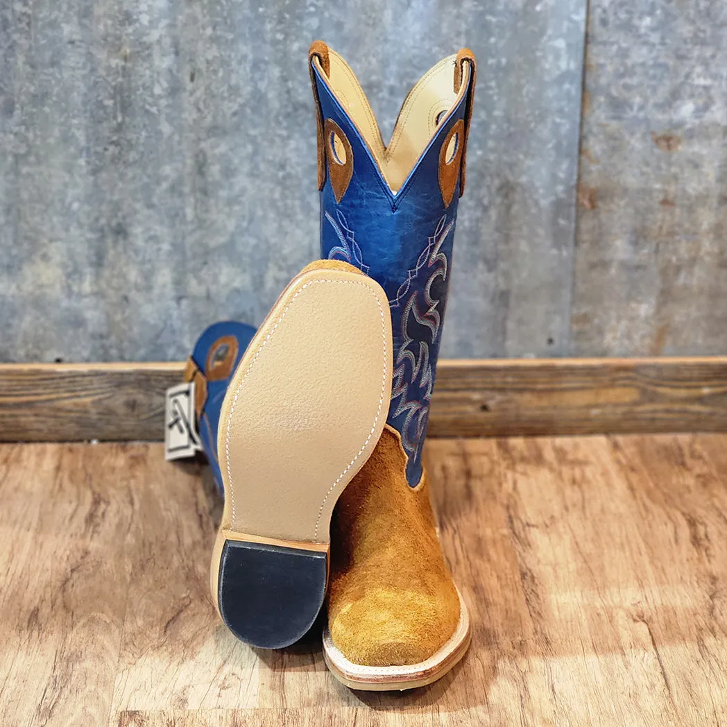 Fenoglio Brown Roughout Sky Blue Boots