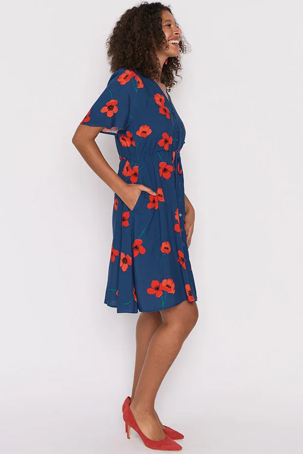 Jaz Red Poppy Fields Dress