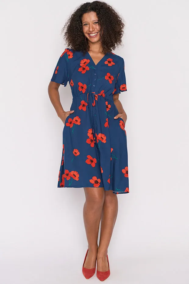 Jaz Red Poppy Fields Dress