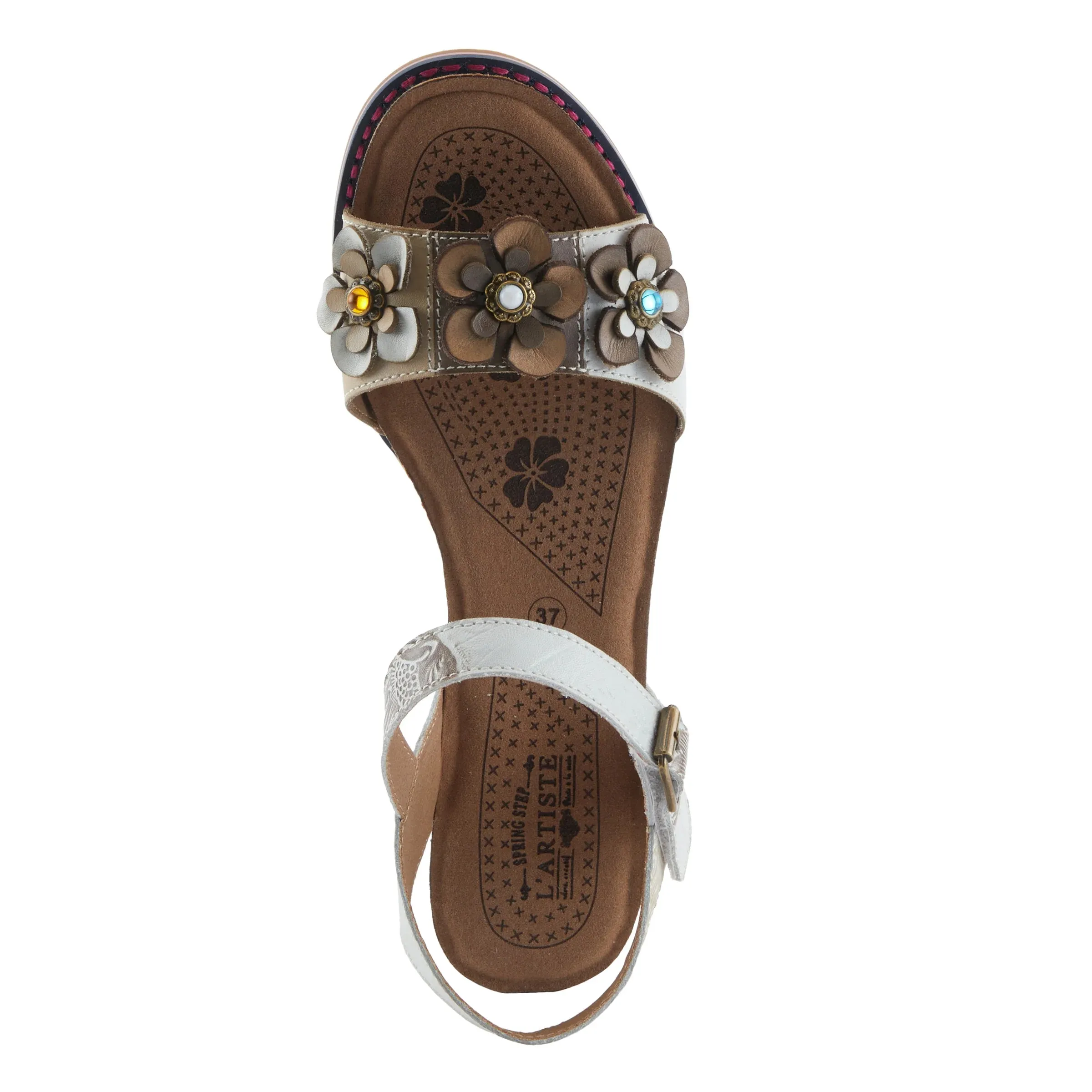 L'Artiste by Spring Step Bluesky Ankle Strap - White Multi