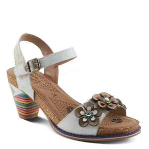 L'Artiste by Spring Step Bluesky Ankle Strap - White Multi