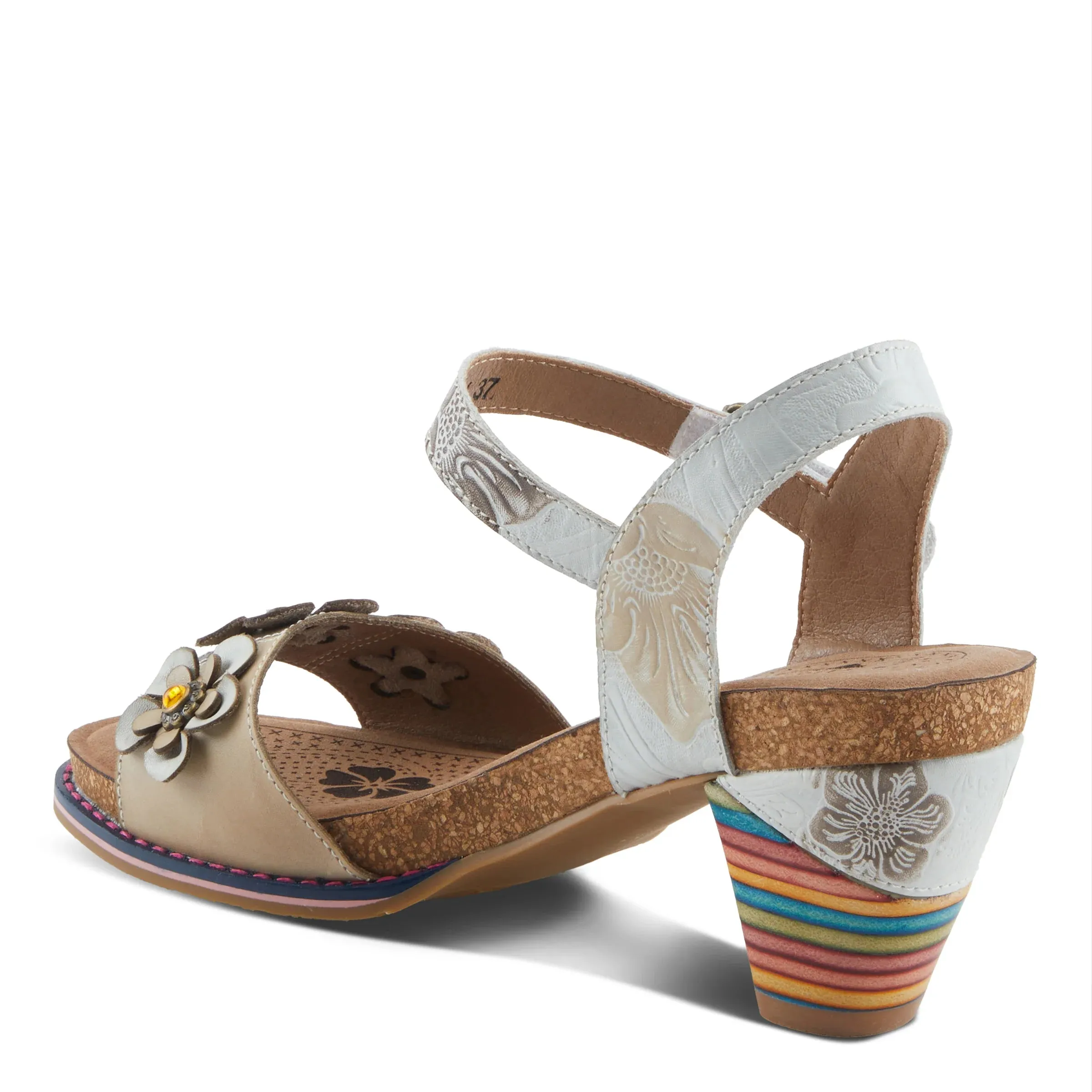 L'Artiste by Spring Step Bluesky Ankle Strap - White Multi