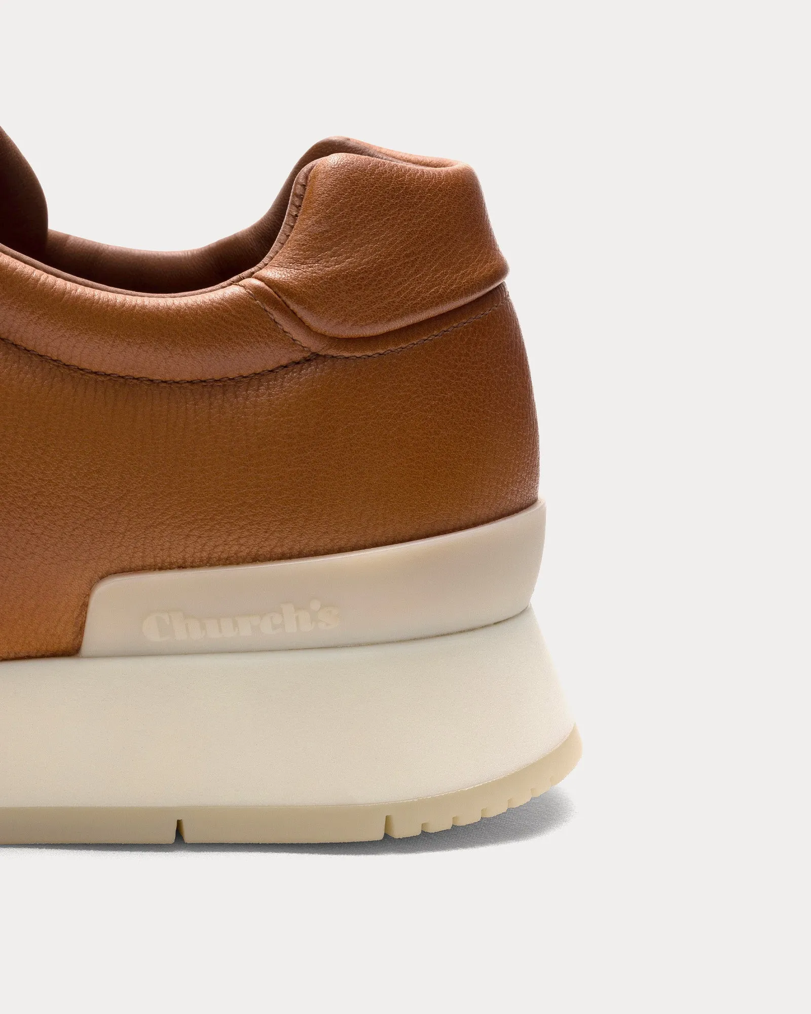Livingston Grain Calfskin Walnut Low Top Sneakers
