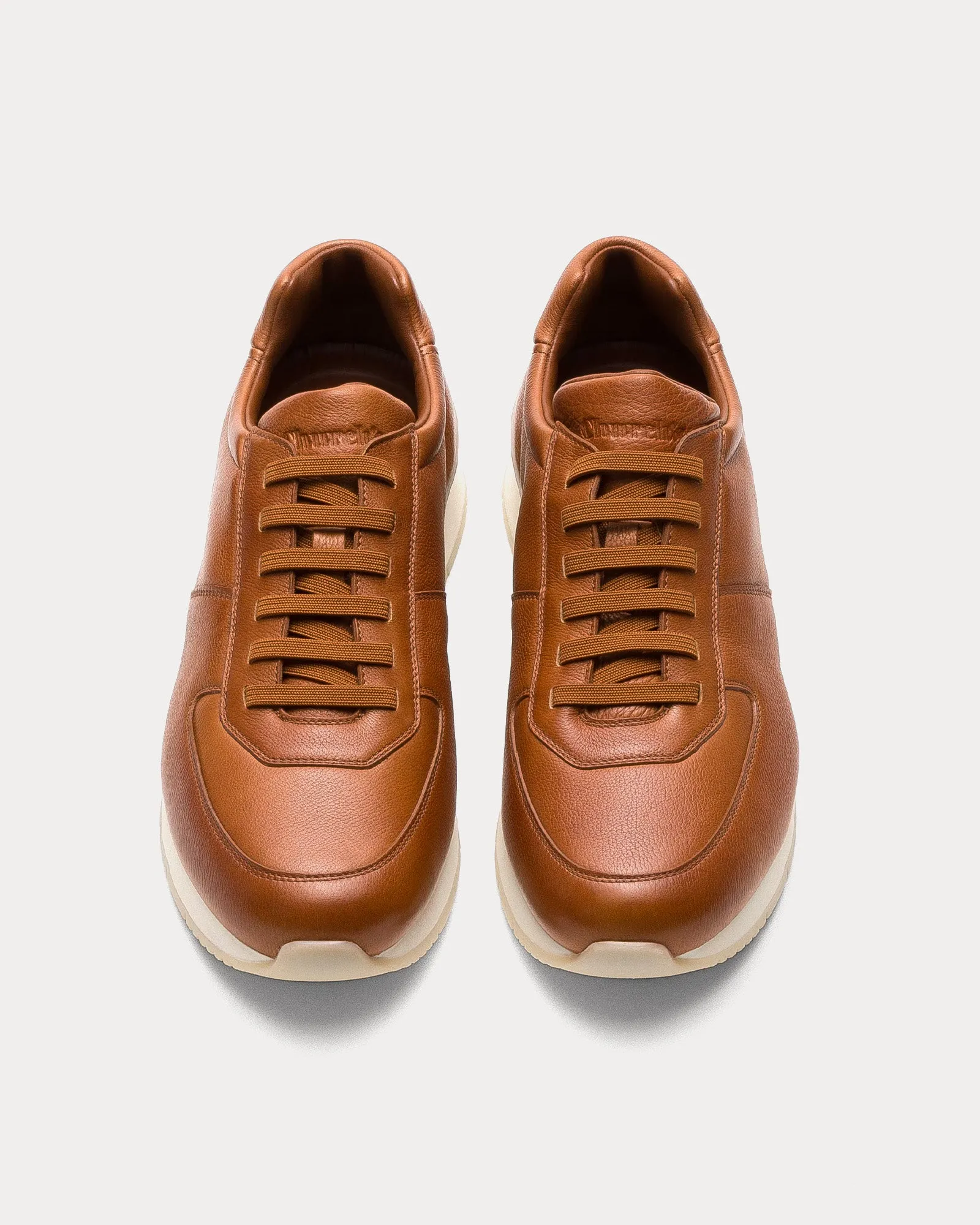 Livingston Grain Calfskin Walnut Low Top Sneakers