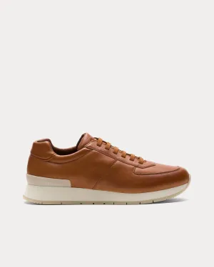Livingston Grain Calfskin Walnut Low Top Sneakers