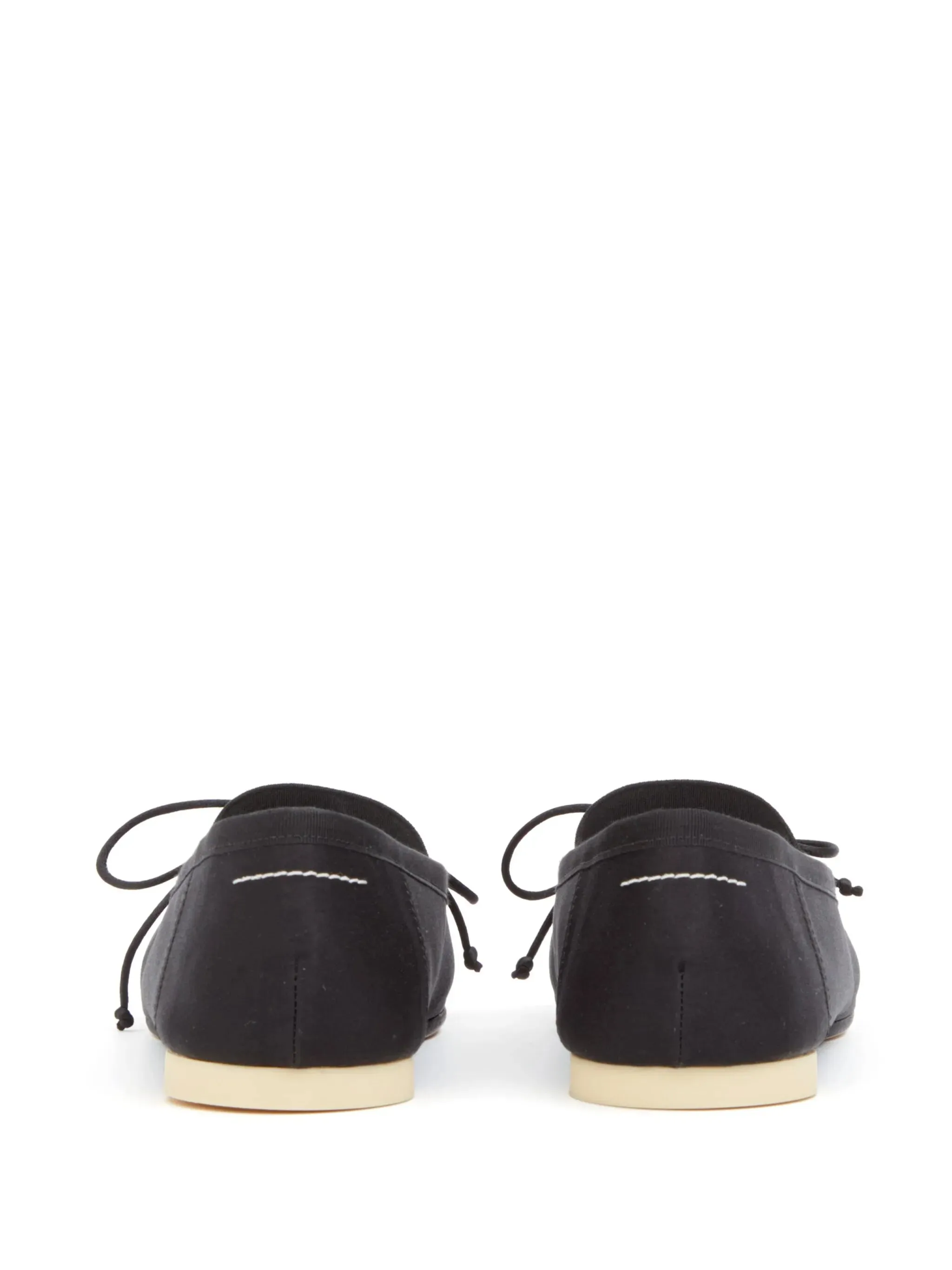 Logo Ballet Flat in Black by MM6 Maison Margiela