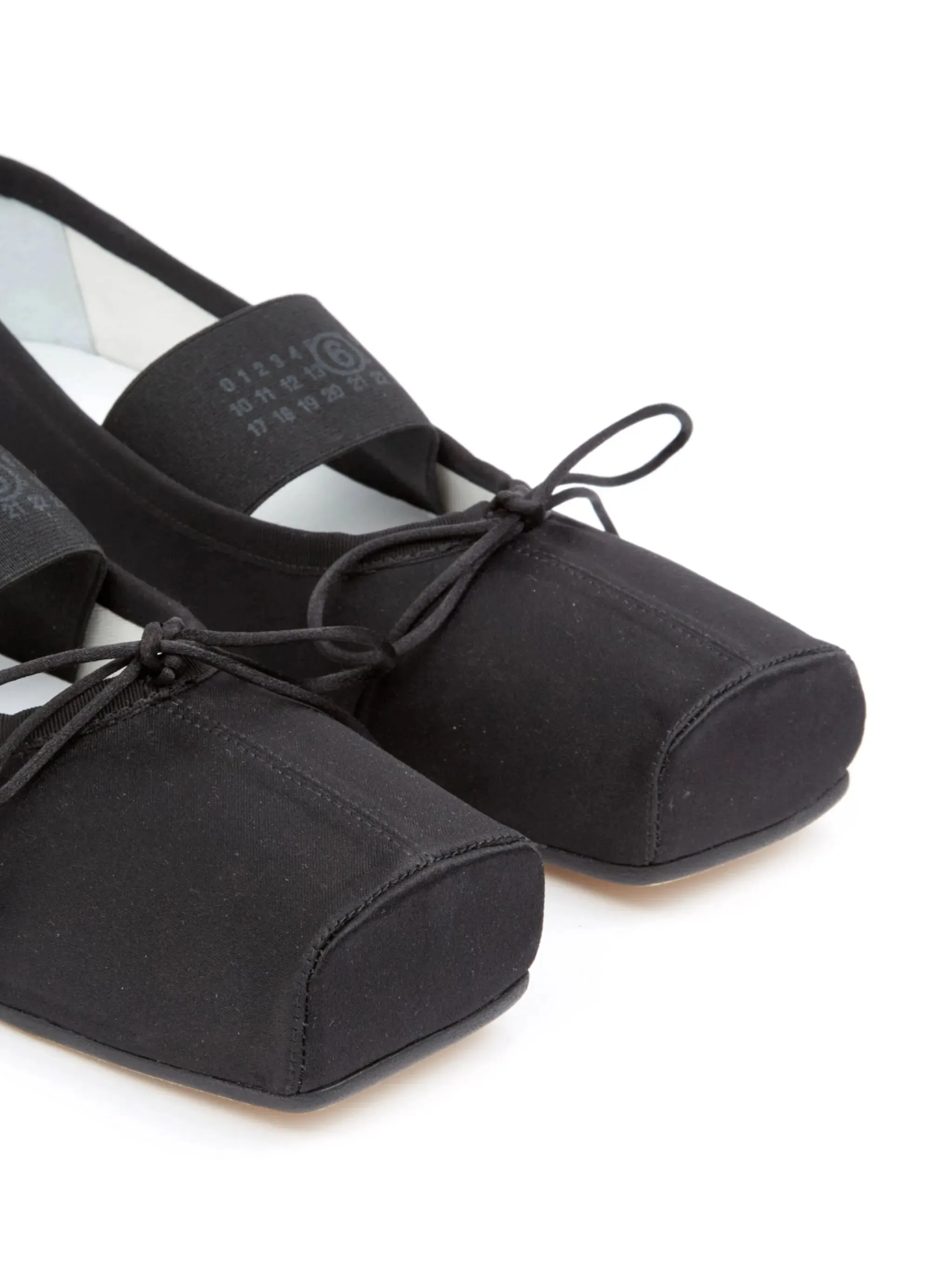Logo Ballet Flat in Black by MM6 Maison Margiela