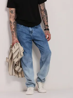 Men Blue Straight Fit Light Fade Jeans