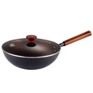 Modern Round Refined Iron Carbon-مقلاة ووك دائرية حديثة