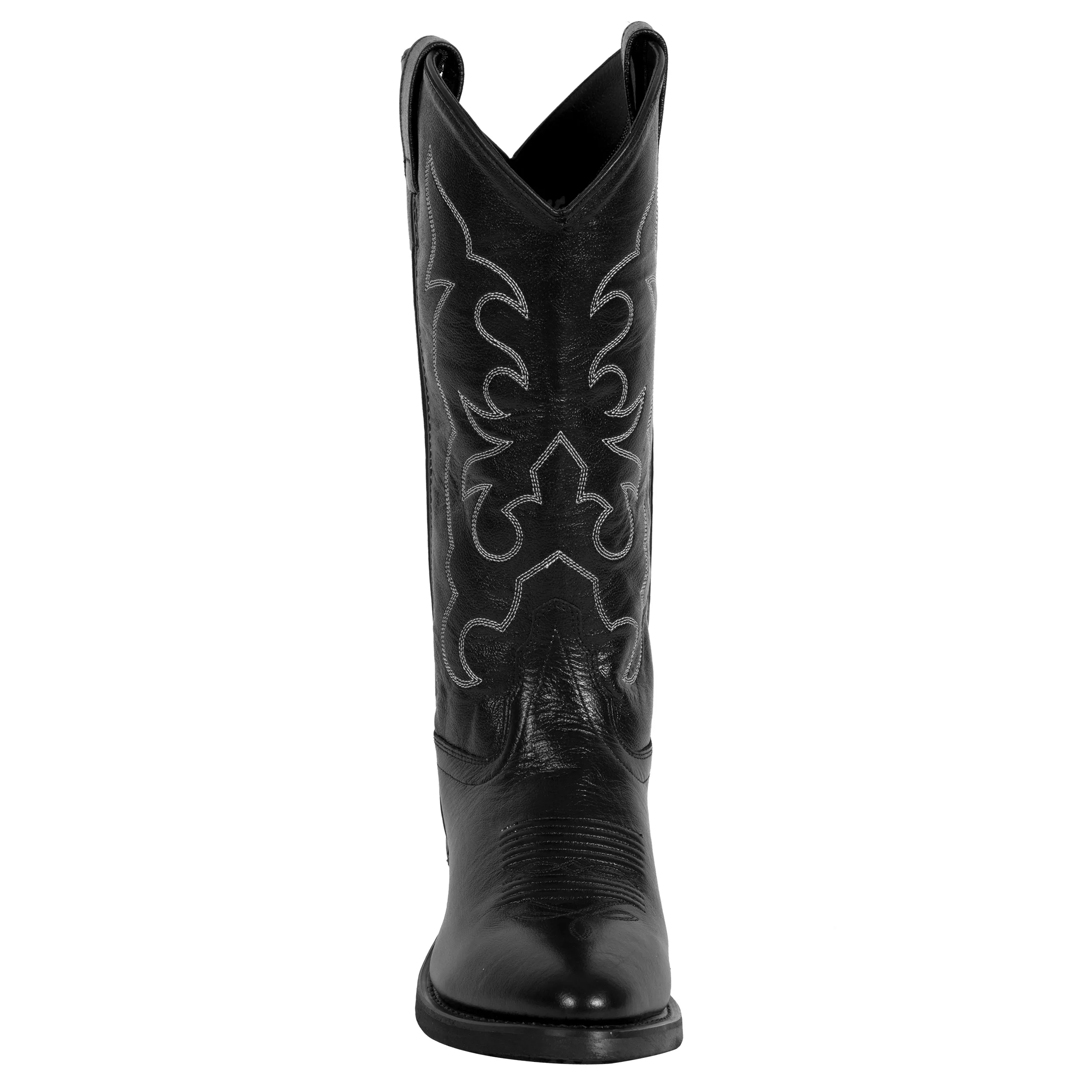 Old West Black Mens All Leather Stitch Narrow Round Toe 13in Cowboy Boots 12 D