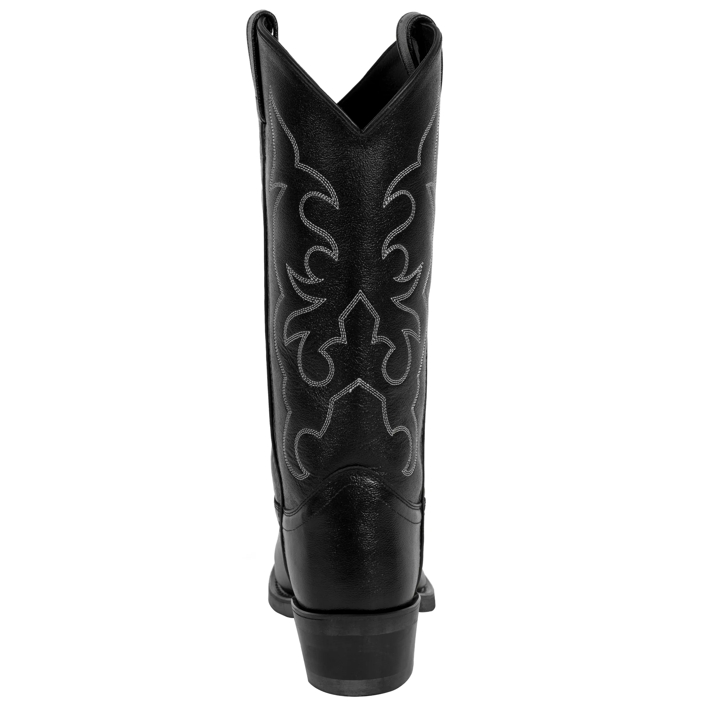Old West Black Mens All Leather Stitch Narrow Round Toe 13in Cowboy Boots 12 D