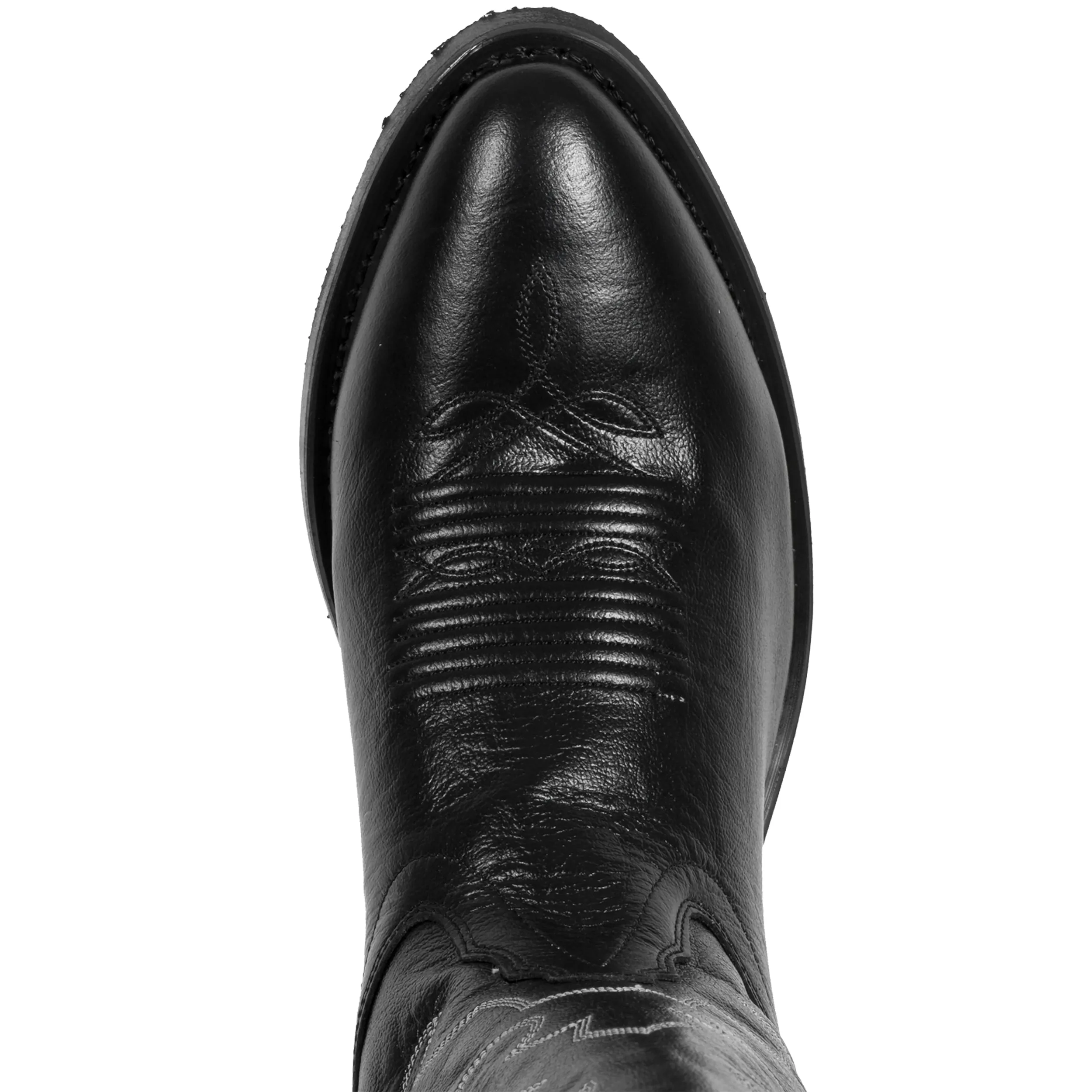 Old West Black Mens All Leather Stitch Narrow Round Toe 13in Cowboy Boots 12 D