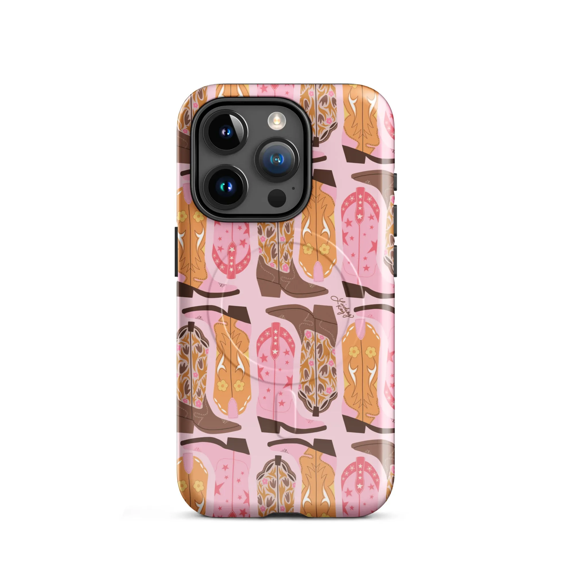 Pink Cowboy Boots Pattern - MagSafe® tough case for iPhone®