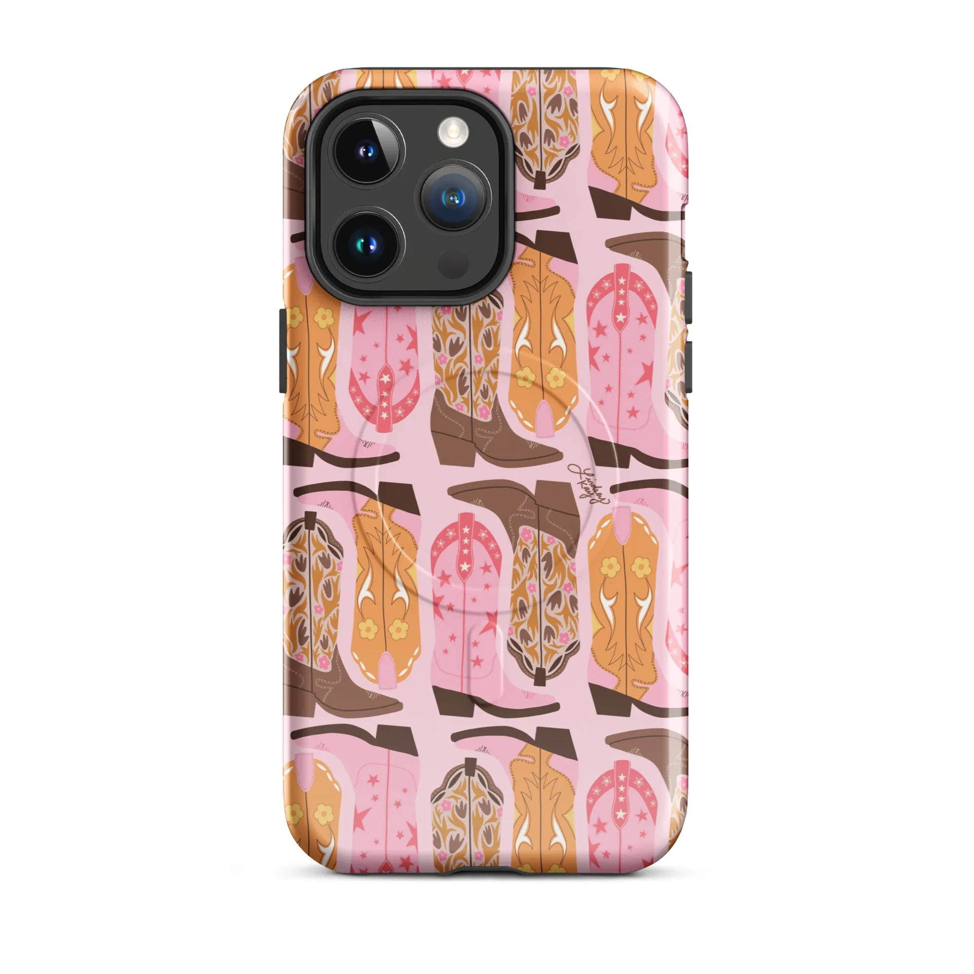 Pink Cowboy Boots Pattern - MagSafe® tough case for iPhone®
