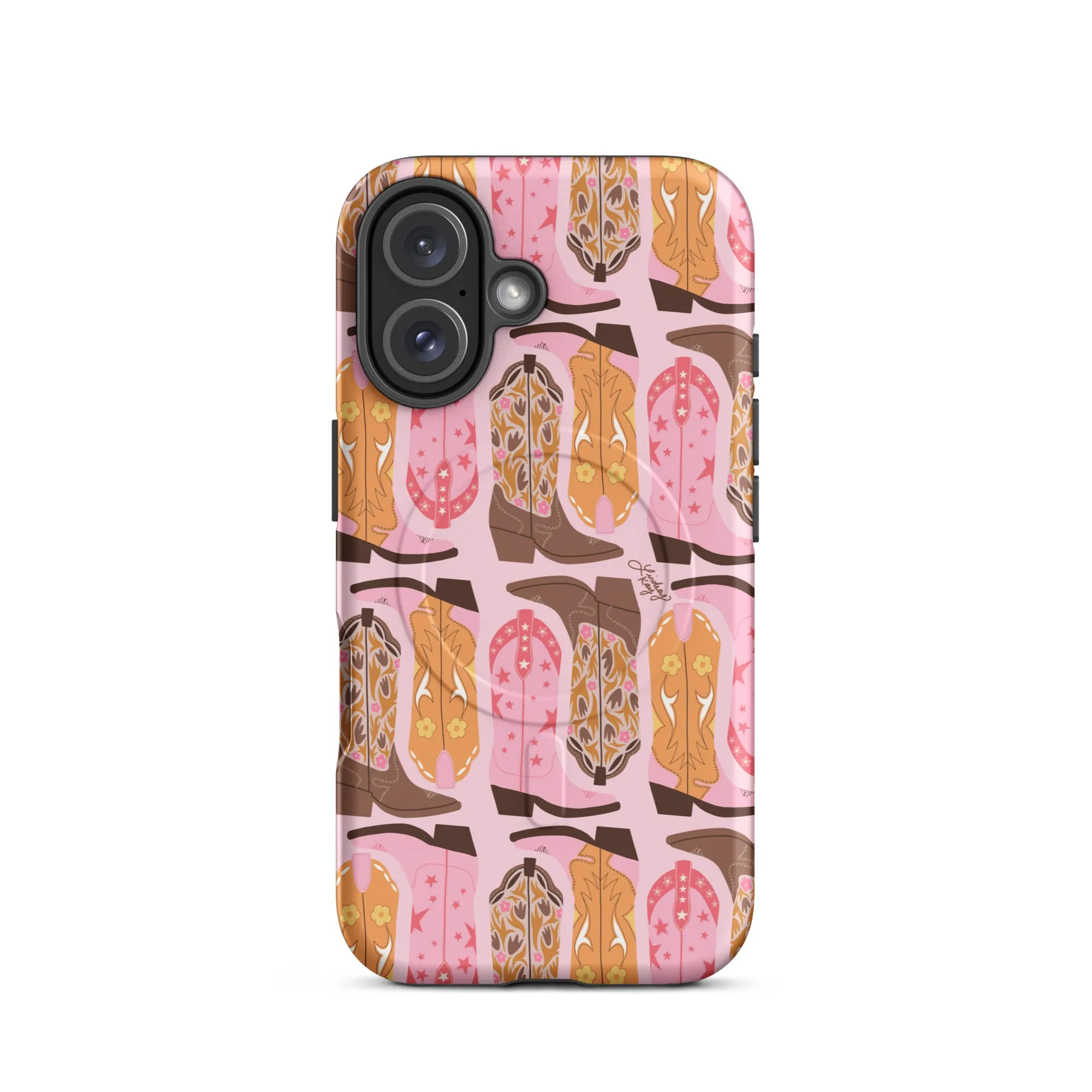 Pink Cowboy Boots Pattern - MagSafe® tough case for iPhone®