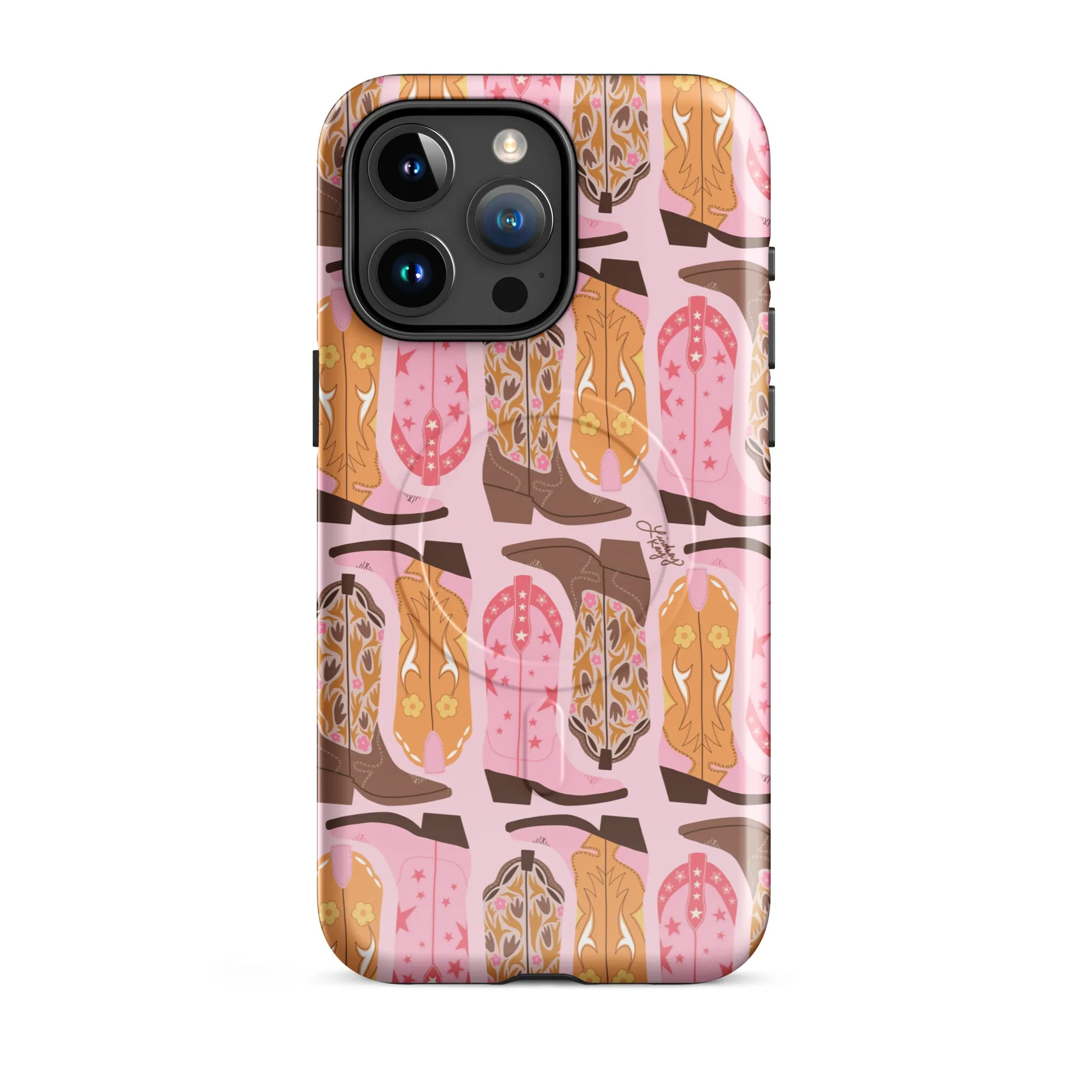 Pink Cowboy Boots Pattern - MagSafe® tough case for iPhone®