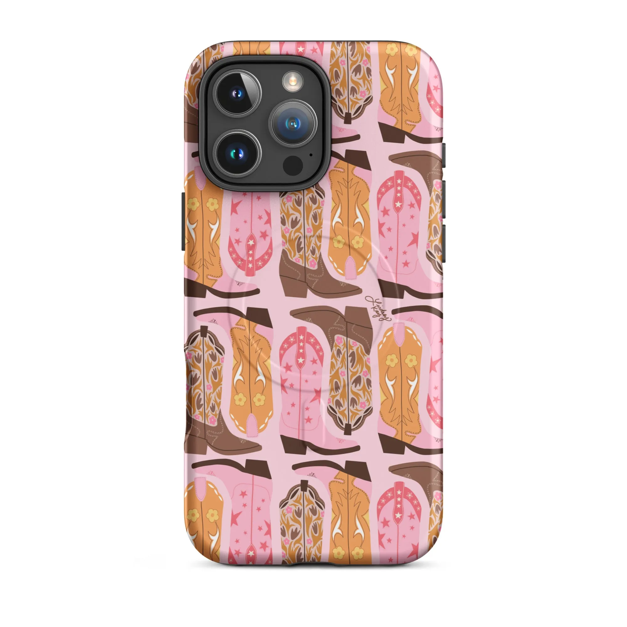 Pink Cowboy Boots Pattern - MagSafe® tough case for iPhone®