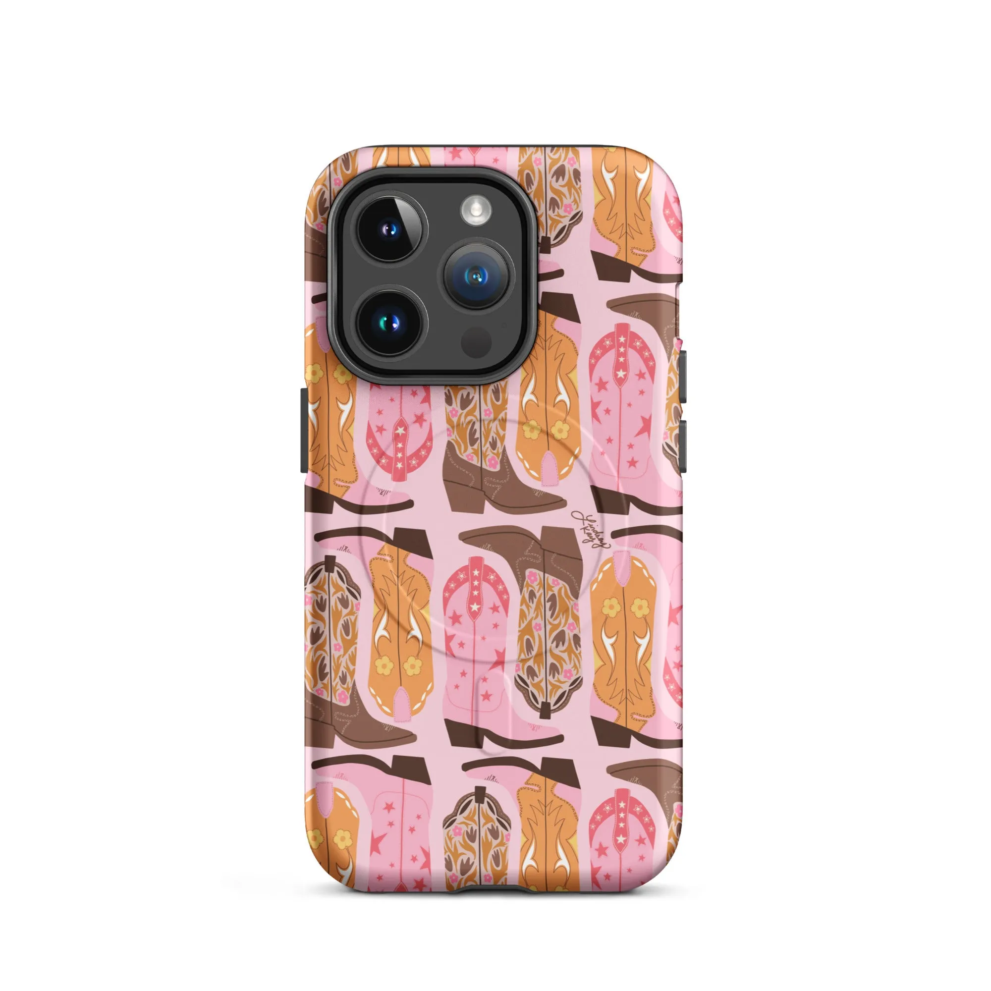 Pink Cowboy Boots Pattern - MagSafe® tough case for iPhone®