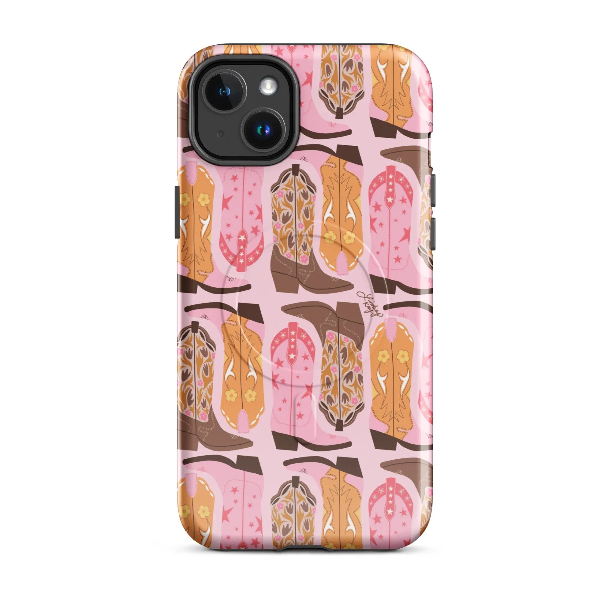 Pink Cowboy Boots Pattern - MagSafe® tough case for iPhone®