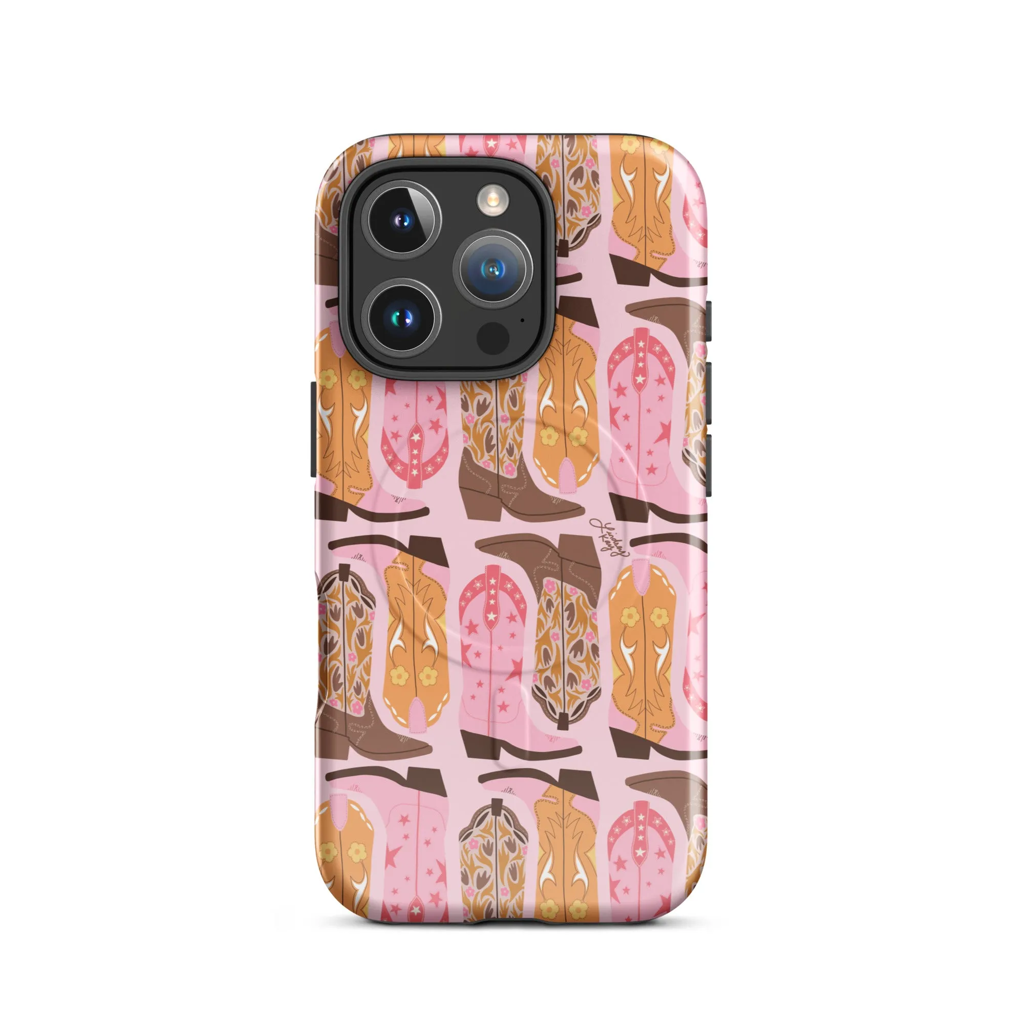 Pink Cowboy Boots Pattern - MagSafe® tough case for iPhone®