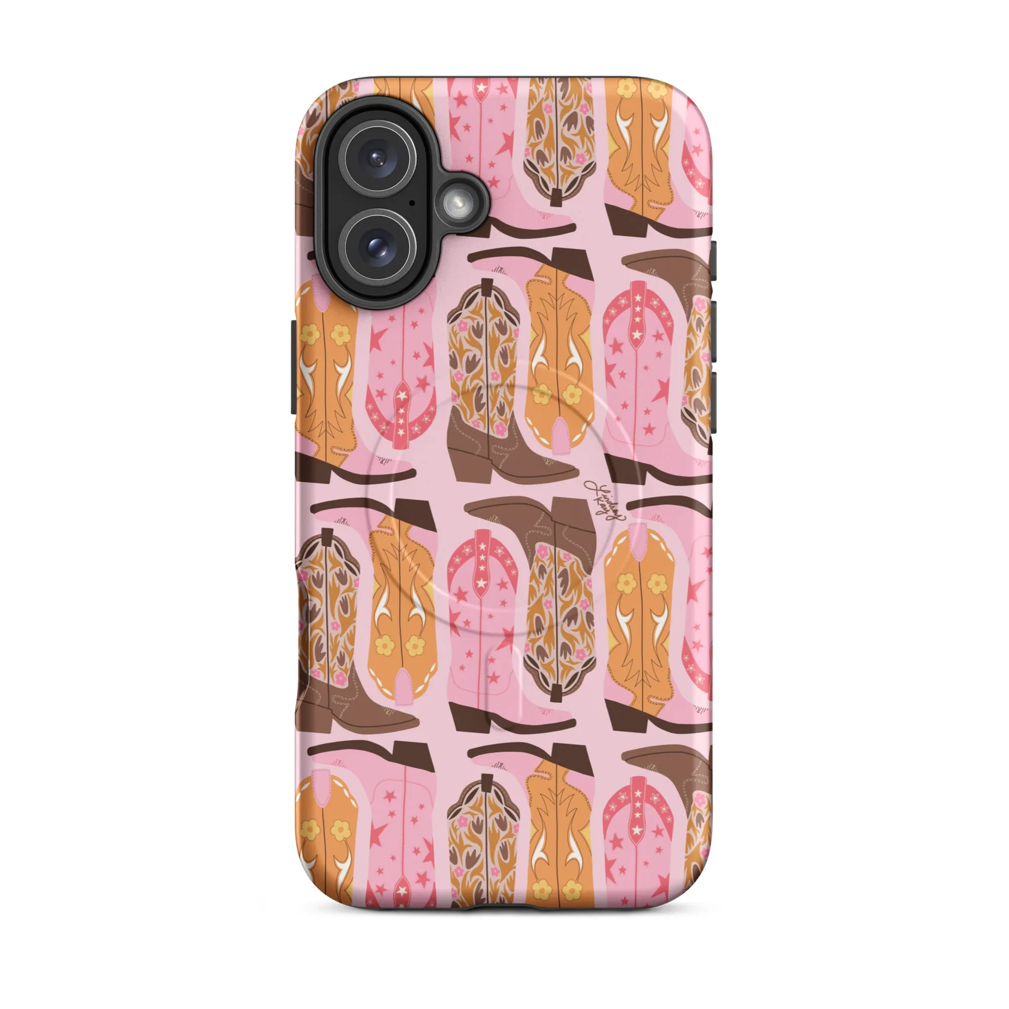 Pink Cowboy Boots Pattern - MagSafe® tough case for iPhone®