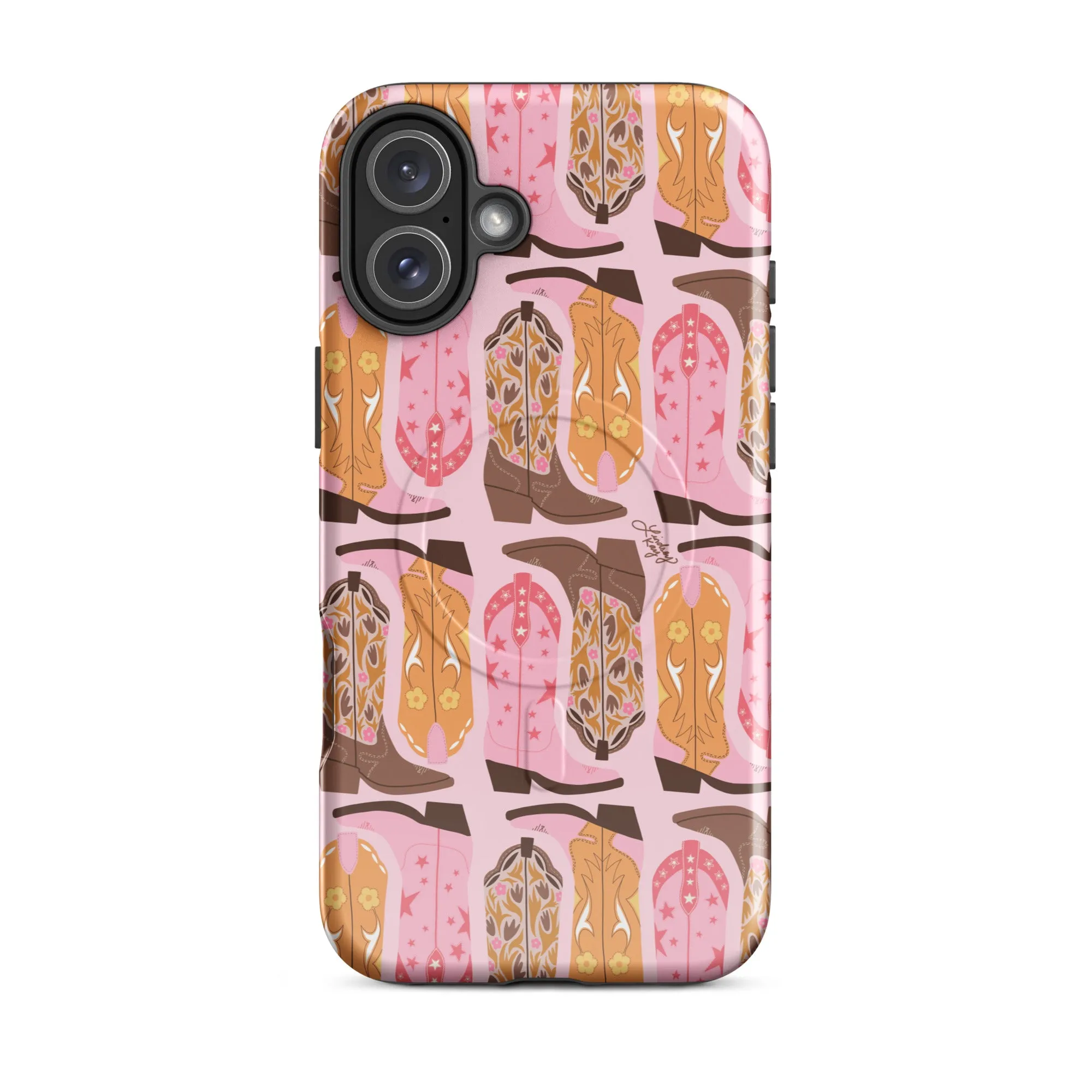 Pink Cowboy Boots Pattern - MagSafe® tough case for iPhone®