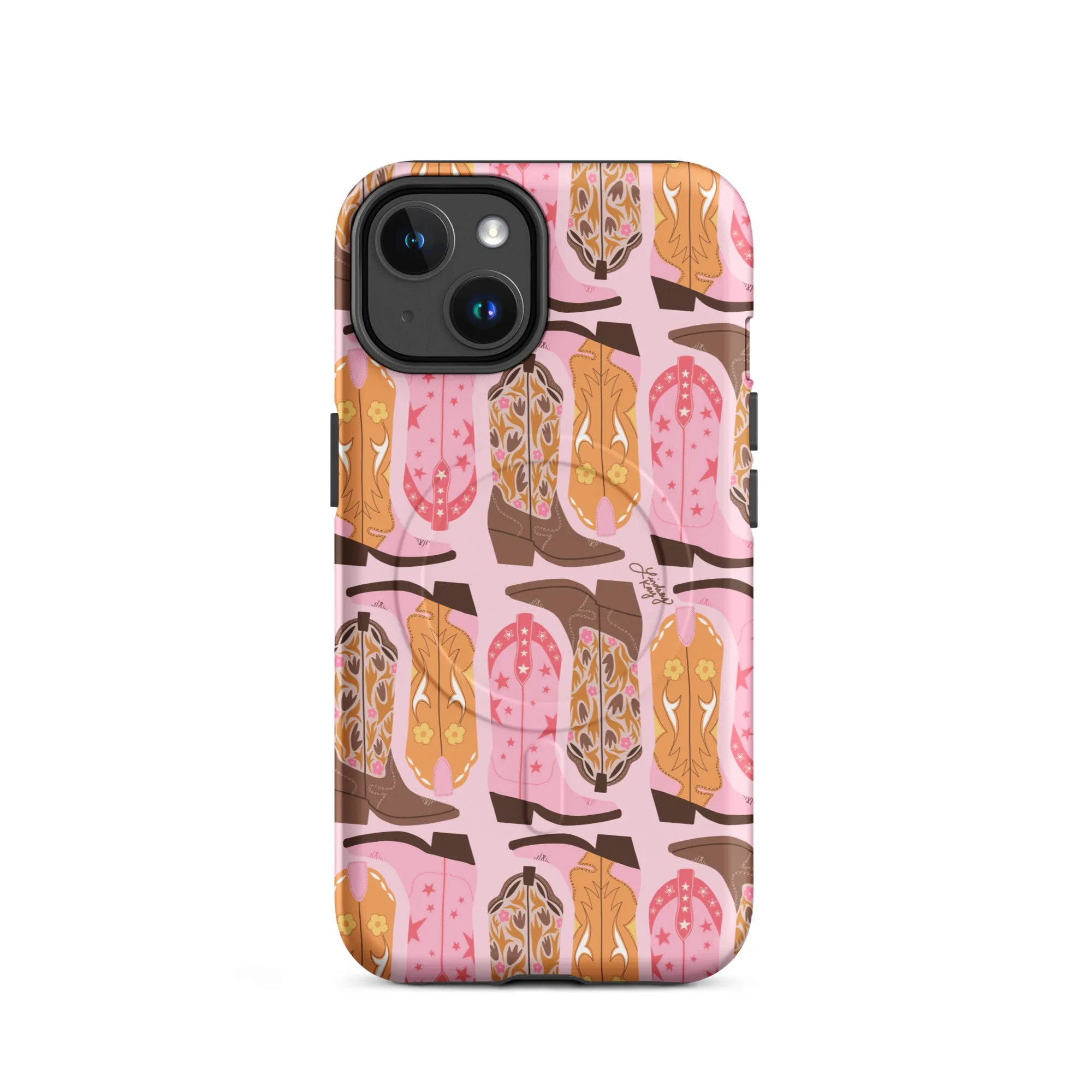 Pink Cowboy Boots Pattern - MagSafe® tough case for iPhone®