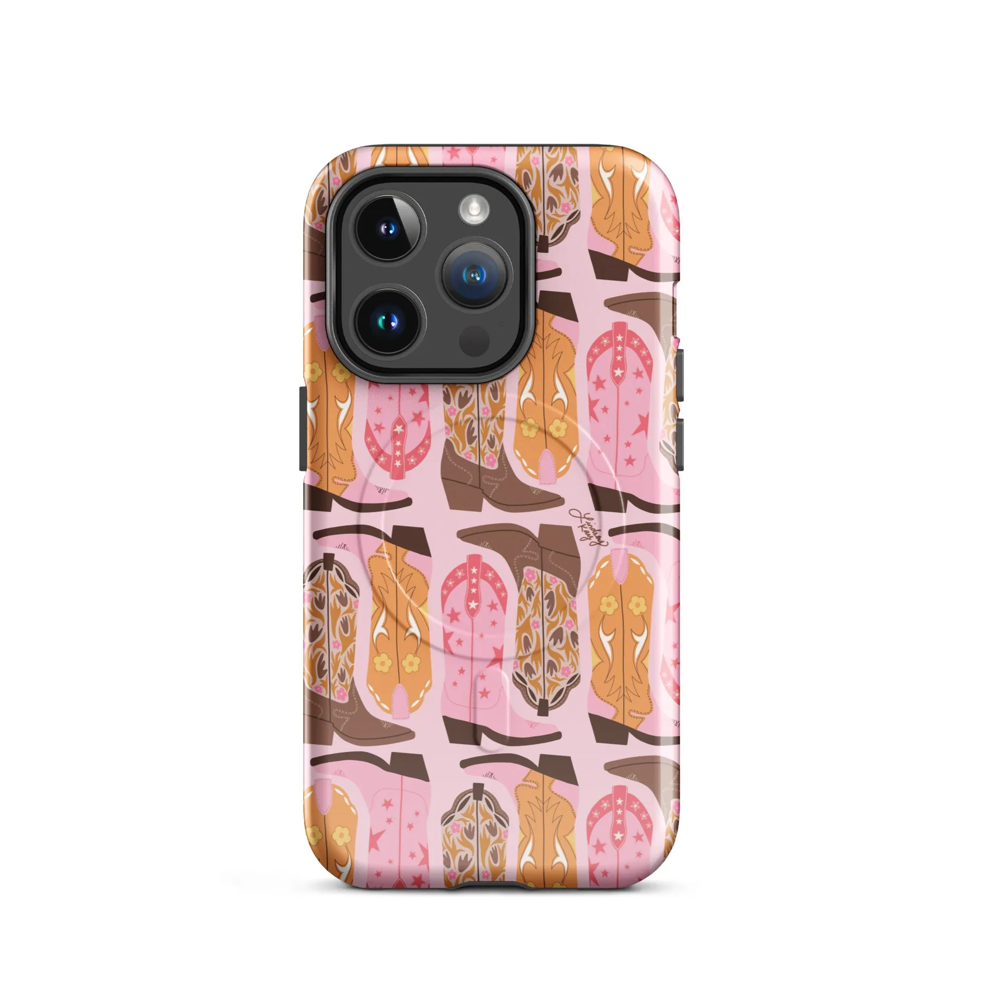 Pink Cowboy Boots Pattern - MagSafe® tough case for iPhone®