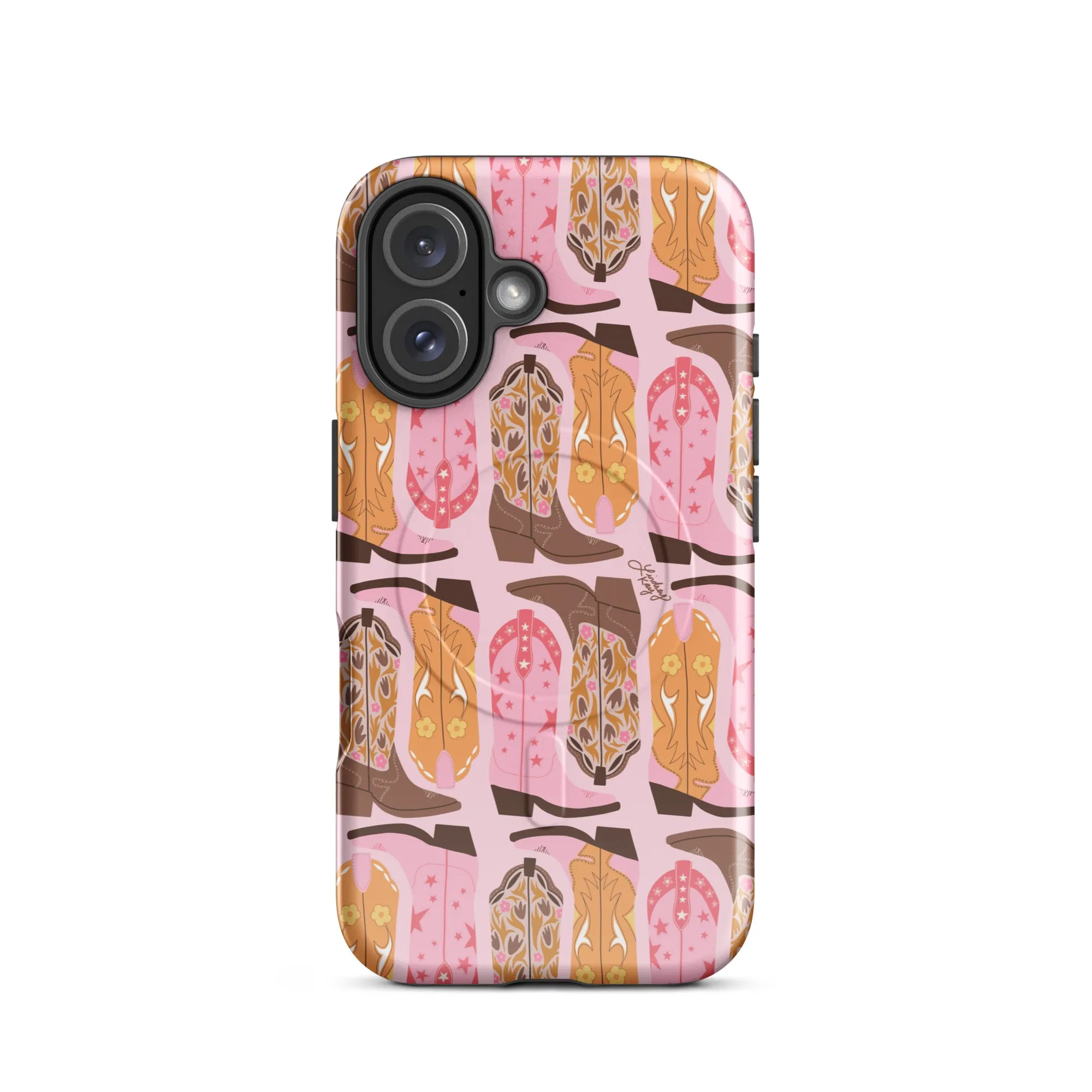 Pink Cowboy Boots Pattern - MagSafe® tough case for iPhone®