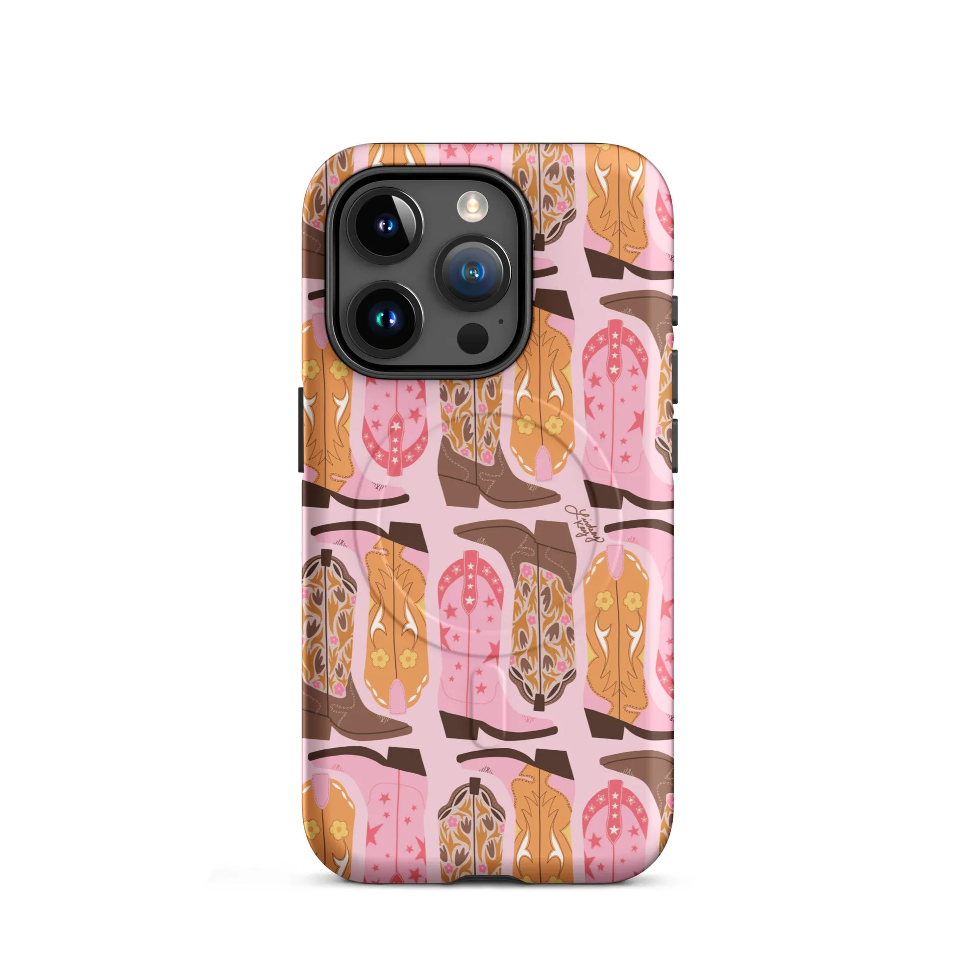 Pink Cowboy Boots Pattern - MagSafe® tough case for iPhone®