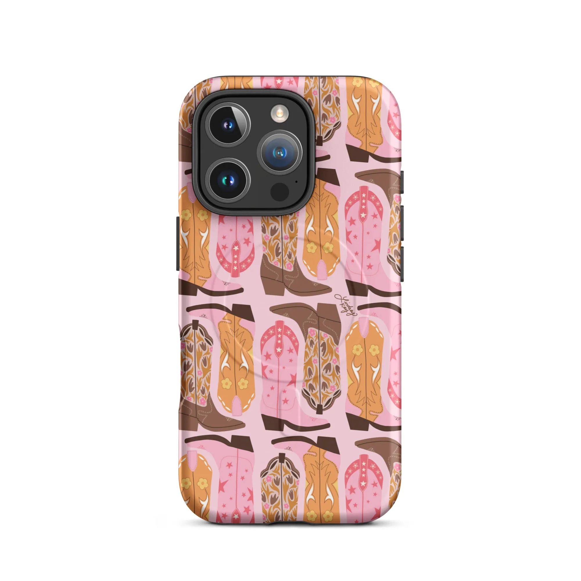 Pink Cowboy Boots Pattern - MagSafe® tough case for iPhone®