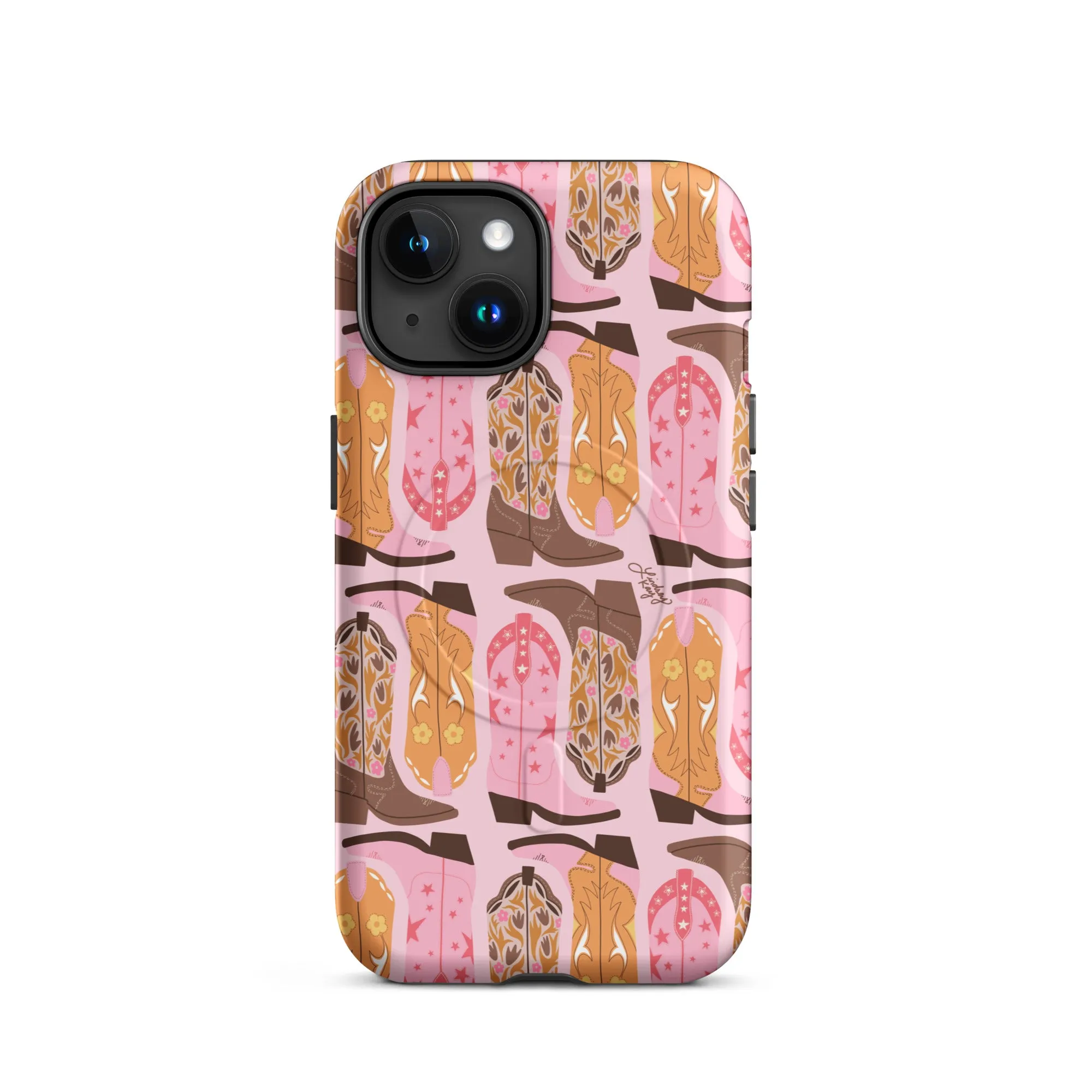 Pink Cowboy Boots Pattern - MagSafe® tough case for iPhone®